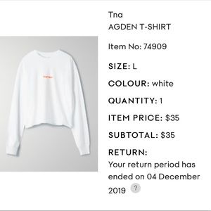 Aritzia TNA Cropped Long sleeve